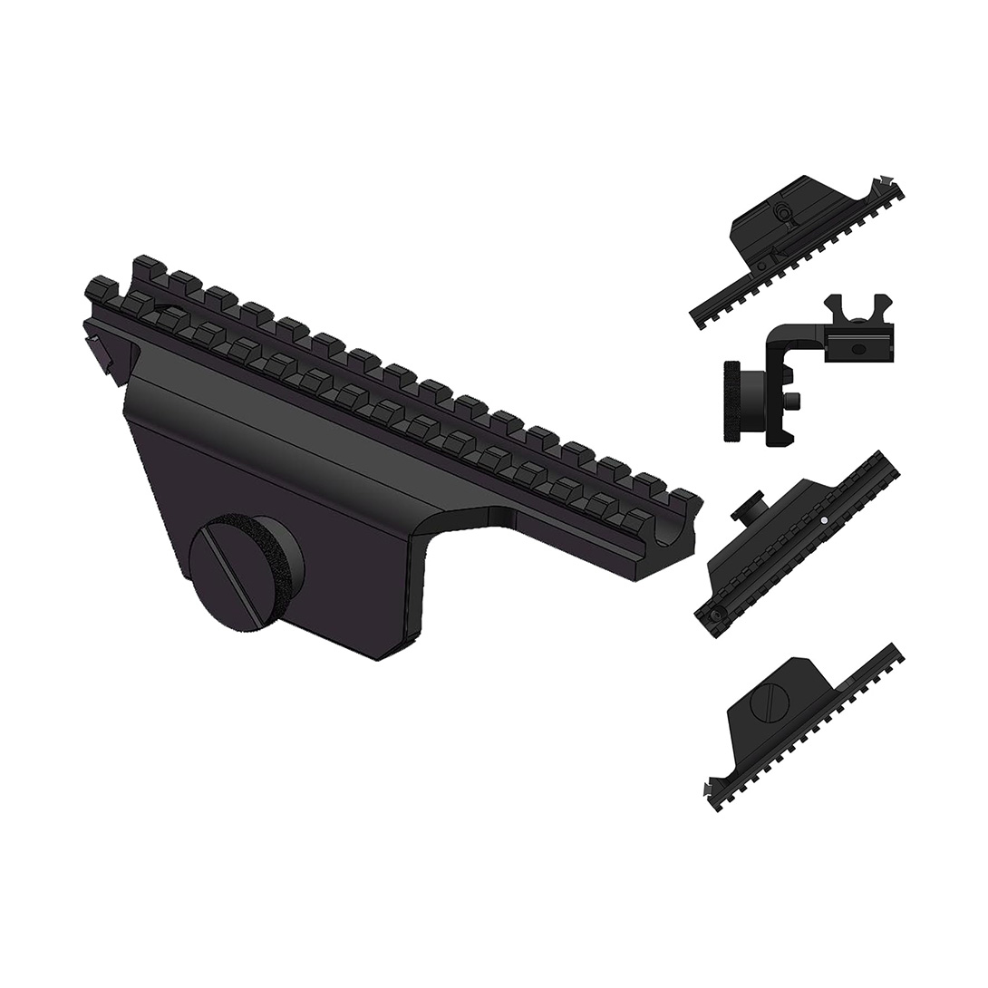 4-Point Locking Deluxe M14/M1A Scope Mount, Over 6-inch Fully Picatinny-Compatible top Rail with 15 Slots