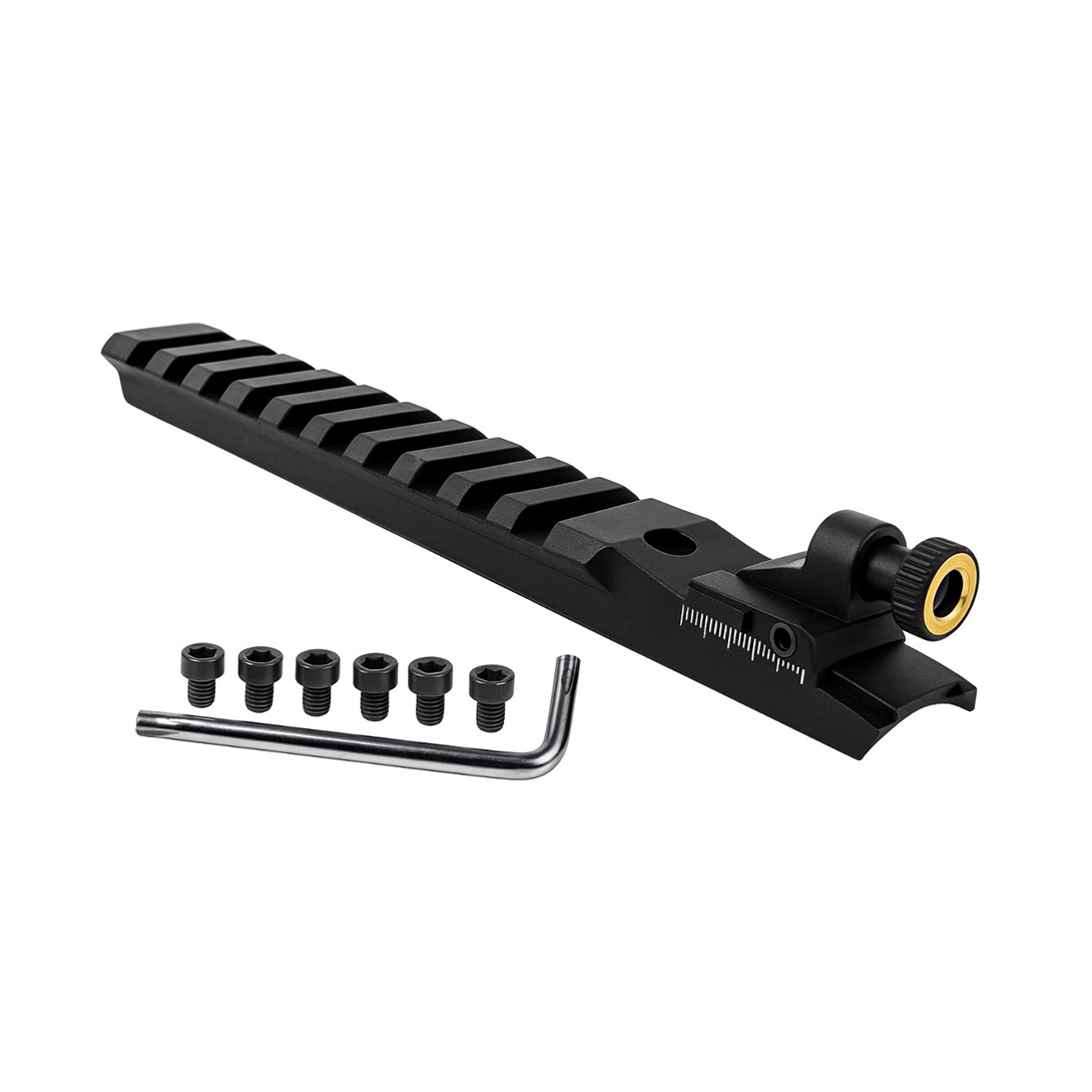 Peep Sight for CVA Optima, Kodiak, Wolf, and Accura Old and Newer Hole Pattern with Scope Picatinny Rail Mount Base, Aluminum Housing 6 pcs Mounting Screws