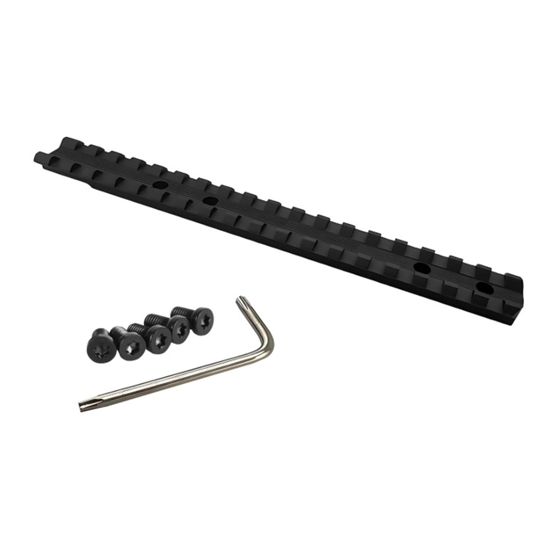 18-Slot 7.45″ Overall Length Tikka T3/T3x Picatinny Scope Rail Base, 6061 T6 Aluminum CNC-machined Hardcoat Anodized Matte Black 0MOA (0-500yds)
