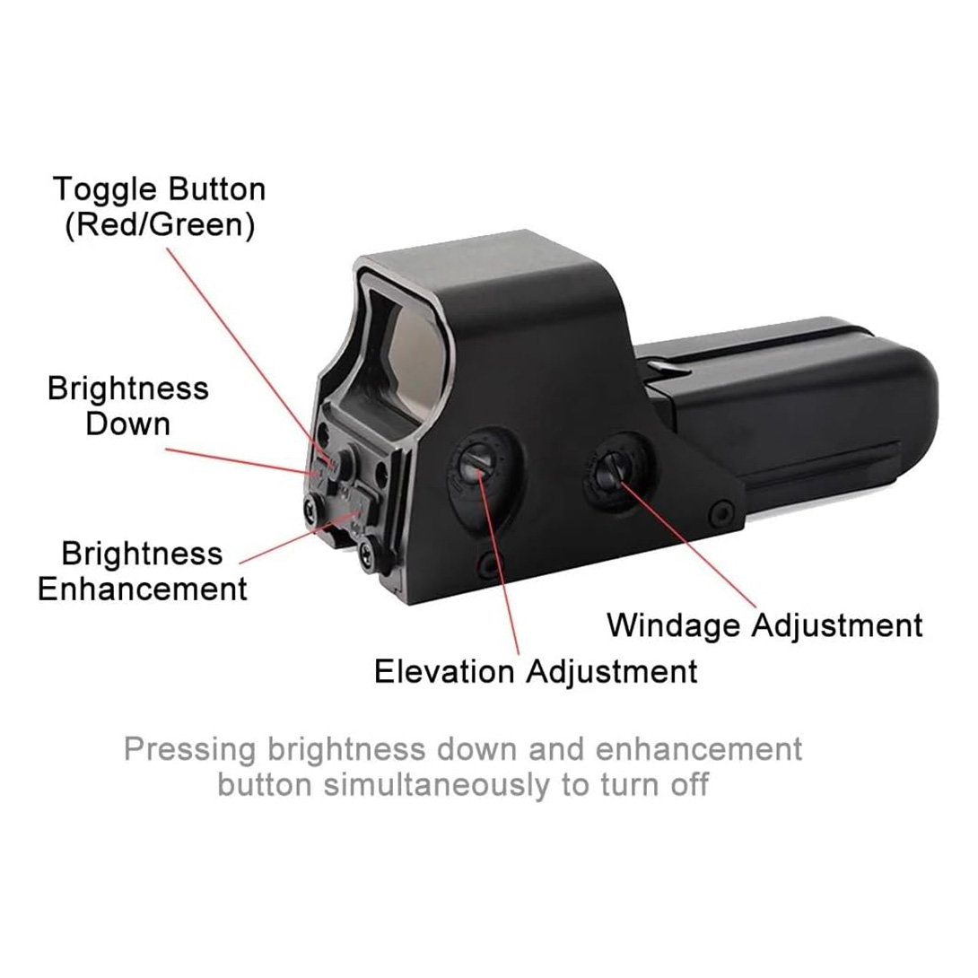 Holographic Sight 552 Red/Green Dot Sight with 5 Brightness Options & 1 MOA Dot, Black, Fits 20mm Rail Mount