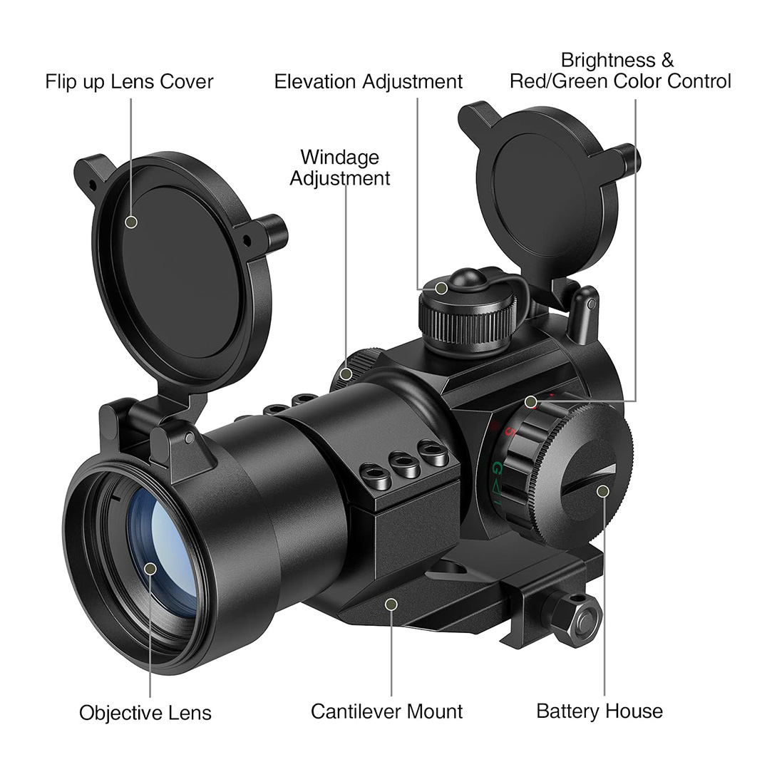 Red Green Dot Scope Reflex Sight for 20mm Cantilever Mount