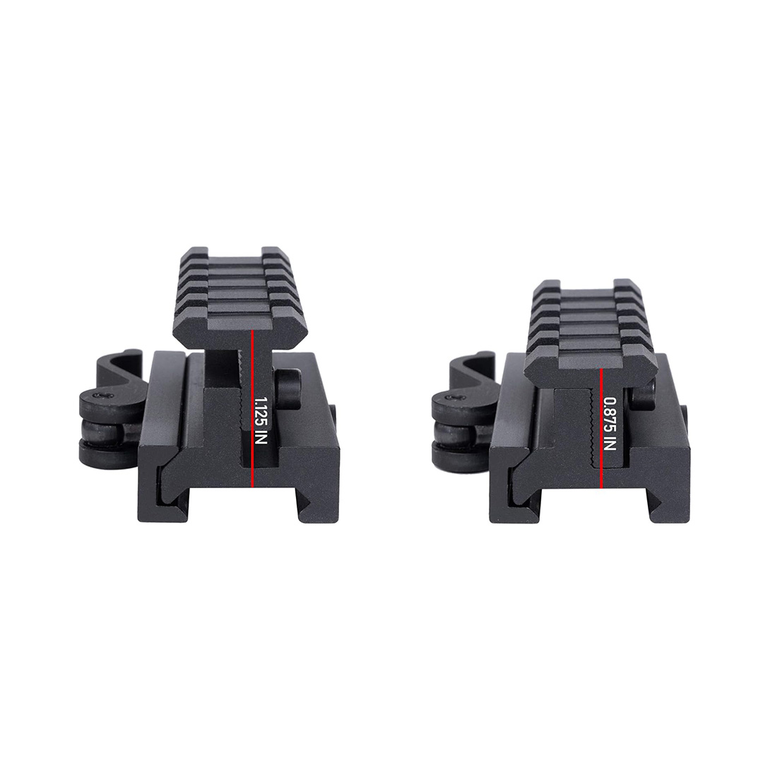 Adjustable Height Picatinny Riser Mount with Quick Release | 2.5 inch