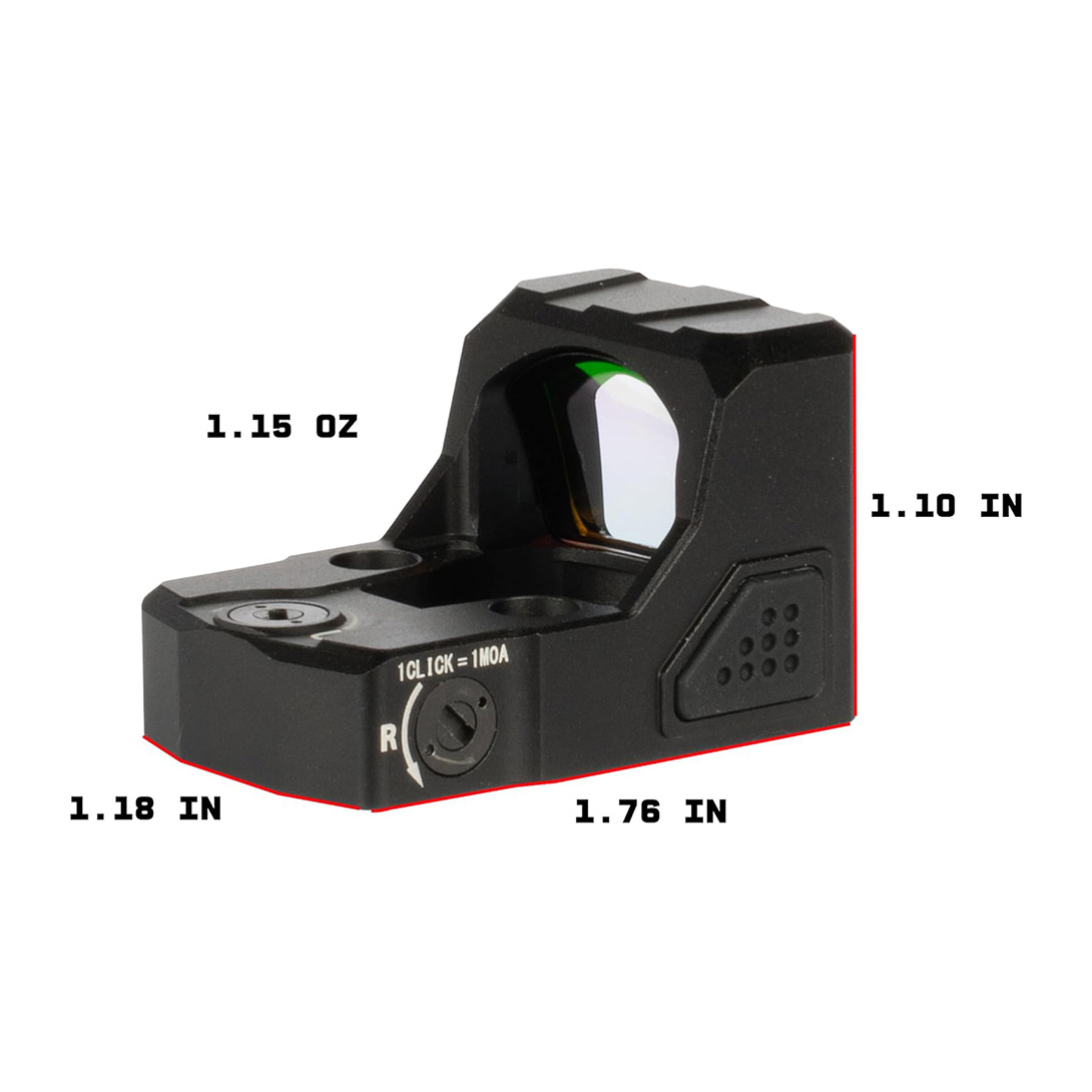 B.O.P. Pistol Red Dot | with Shake Awake, Picatinny Adapter, and RMR Screw Kit | RMR Footprint