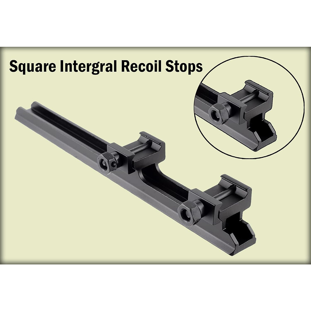 22 Slots 8.75″ / 225mm Length Extended Long Picatinny Rail Cantilever Mount 1″ Riser for Optics Flashlight Laser Aluminum Matt Black