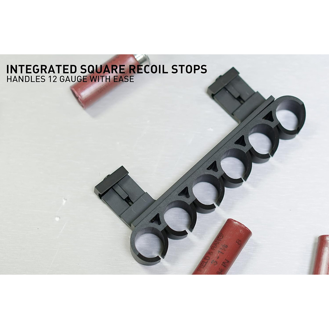 Side Saddle 12 Gauge Shotgun Shell Holder | Compatible with Picatinny Mounting Platforms, 12-Gauge Shotgun Shell Carrier for Shotguns with Picatinny Rail