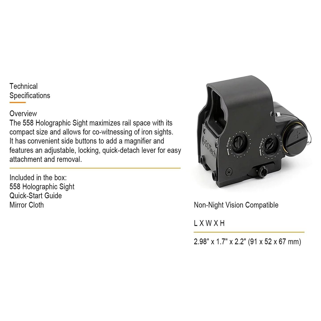 558 Metal Holographic Red/Green Dot Sight Scope +Quick Release