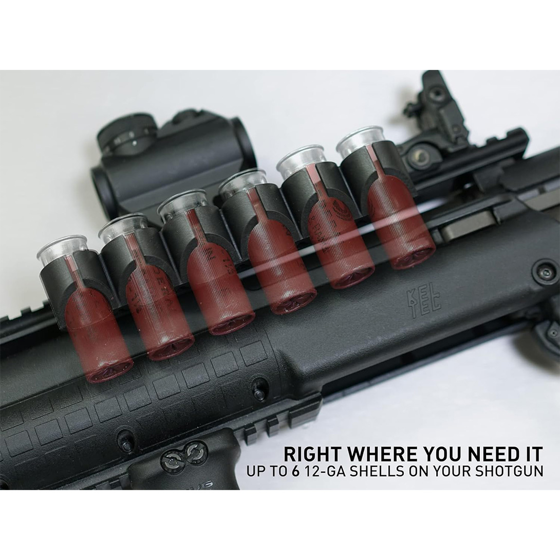 Side Saddle 12 Gauge Shotgun Shell Holder | Compatible with Picatinny Mounting Platforms, 12-Gauge Shotgun Shell Carrier for Shotguns with Picatinny Rail