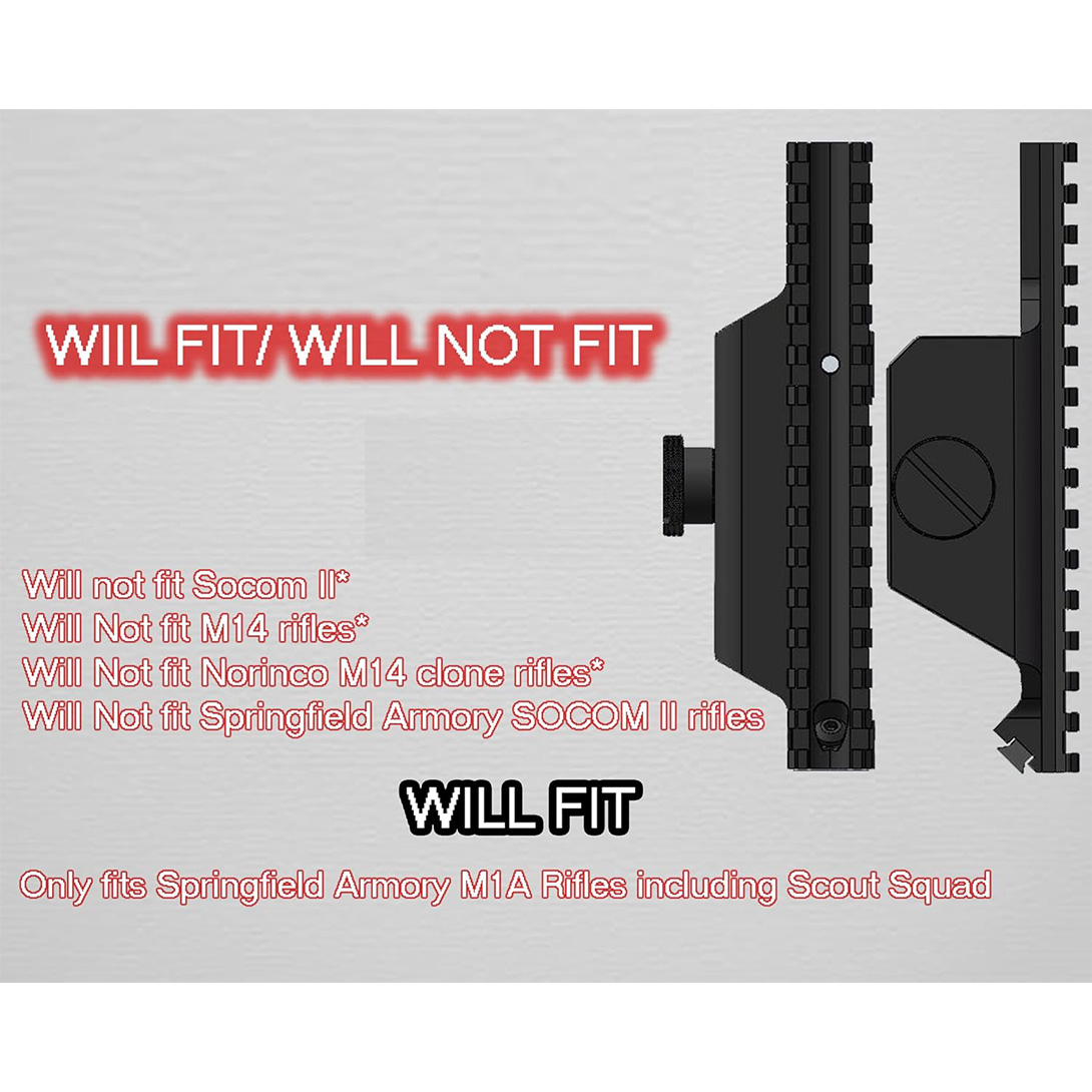 4-Point Locking Deluxe M14/M1A Scope Mount, Over 6-inch Fully Picatinny-Compatible top Rail with 15 Slots