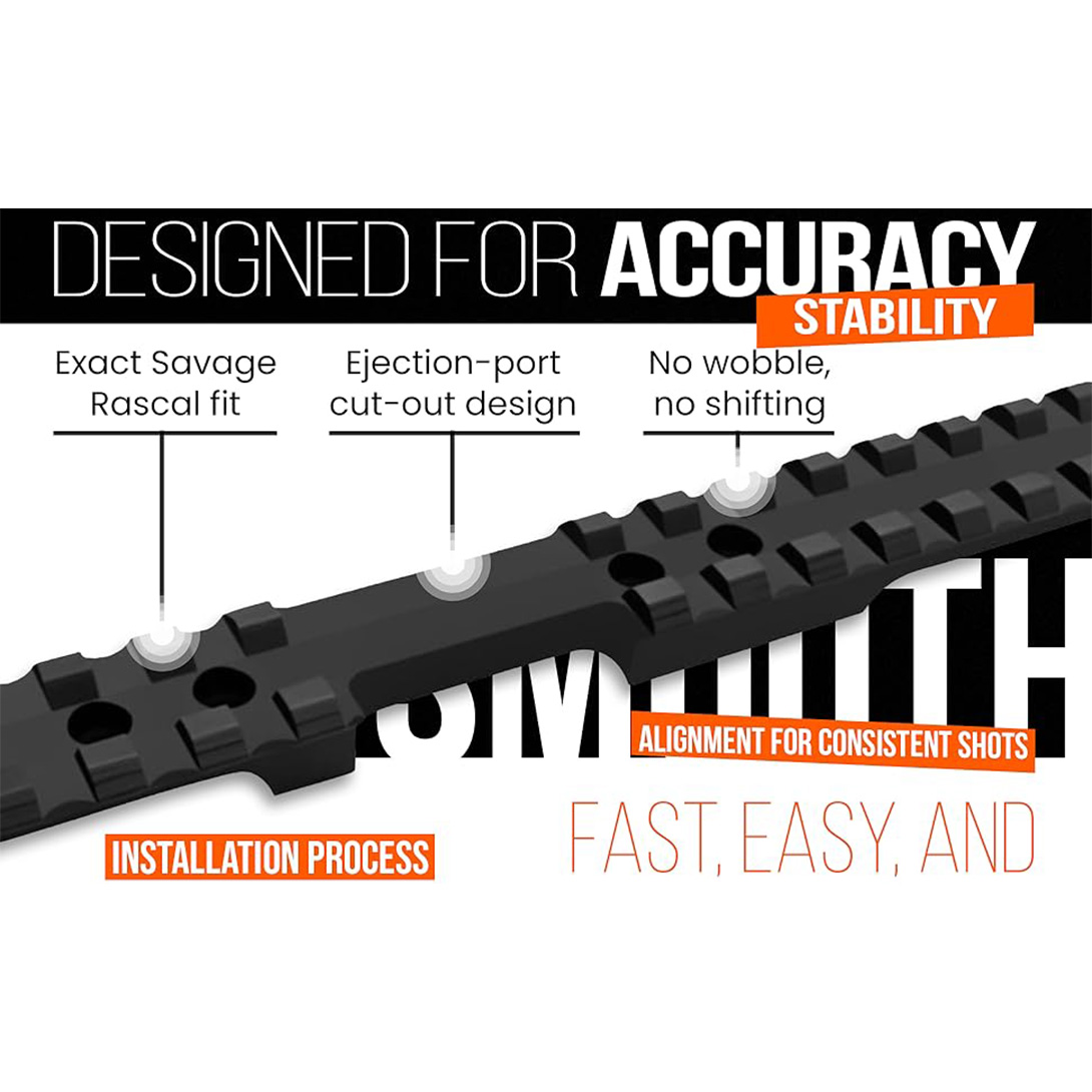 Picatinny Rail Mount for Savage Rascal Rifles with Ejection Port Cut-Out