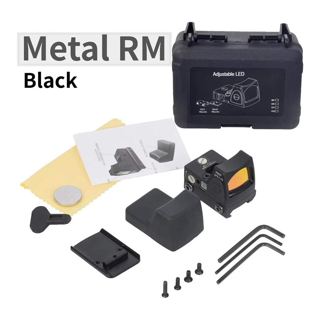 Red Dot Sight, Tactical 20mm Red Dot Sight 3 MOA Pistol Scope Adjustable Brightness with Glock Mount, Reflex Sight Pistol Scope Red Dot Scope Shockproof