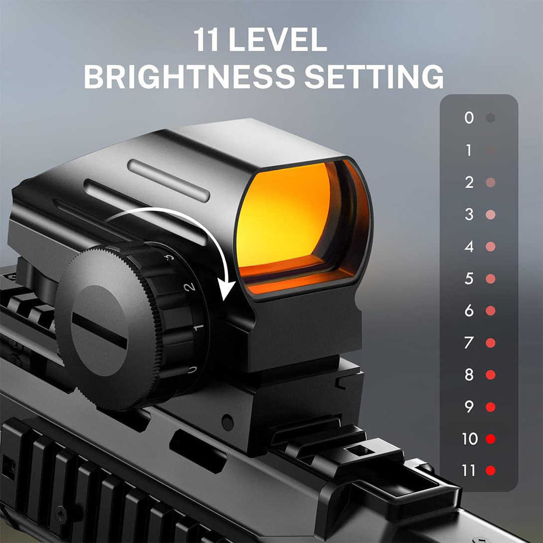 Reflex Sight with 4 Reticles Red Dot Sight, Reflex Holographic Optic Scope with 20mm Rail Mount ,Absolute Co-Witness
