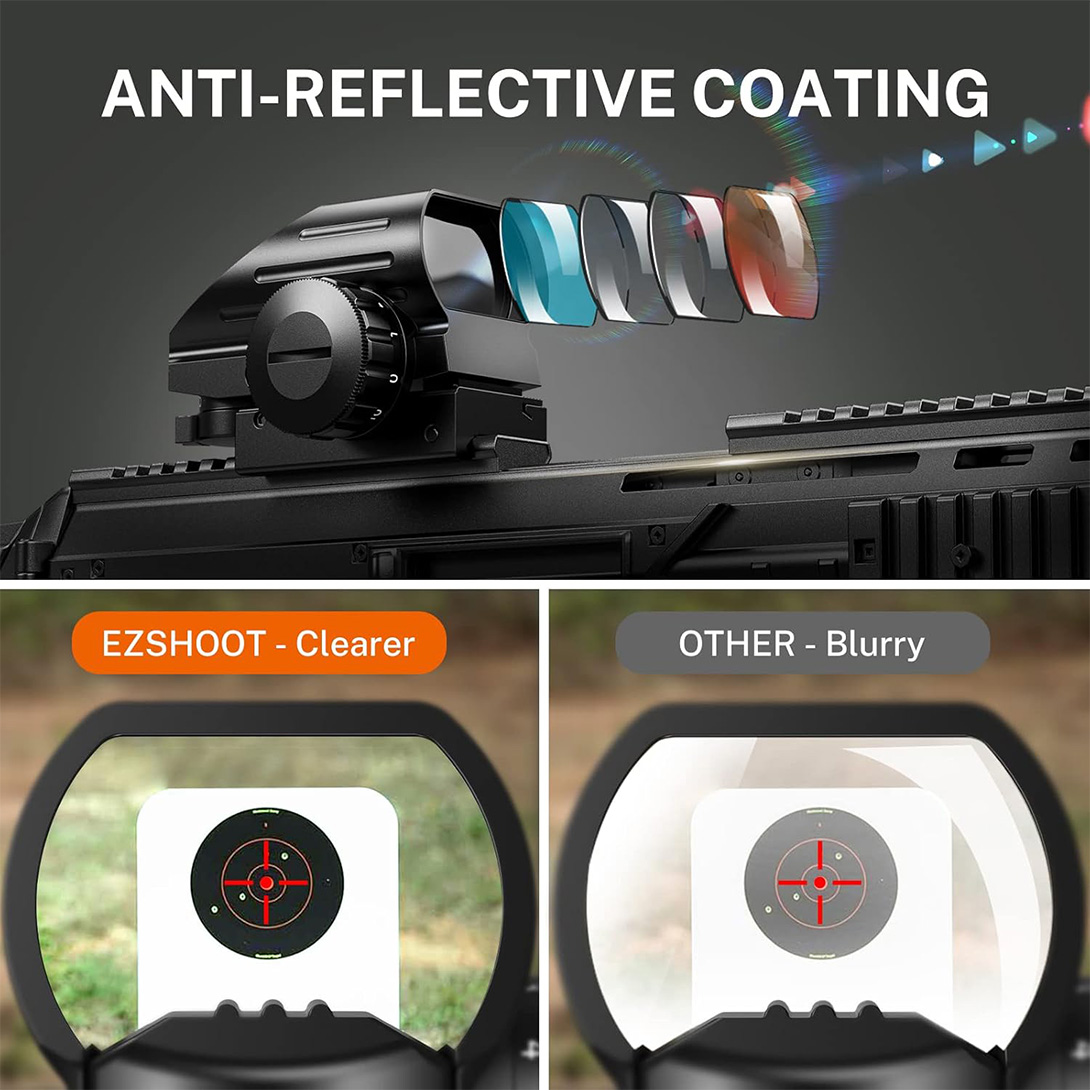 Reflex Sight with 4 Reticles Red Dot Sight, Reflex Holographic Optic Scope with 20mm Rail Mount ,Absolute Co-Witness