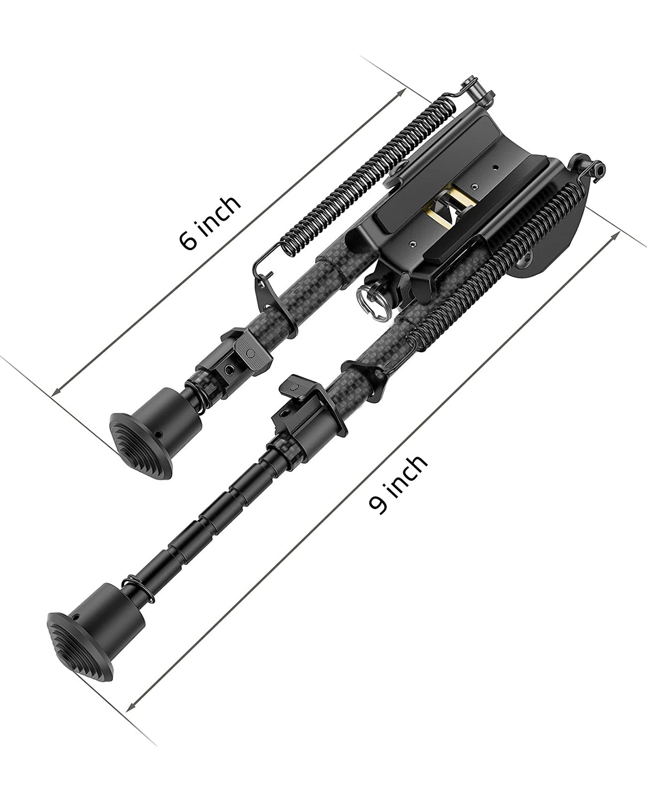 6-9 Inches Carbon Fiber Bipod with Picatinny Adapter