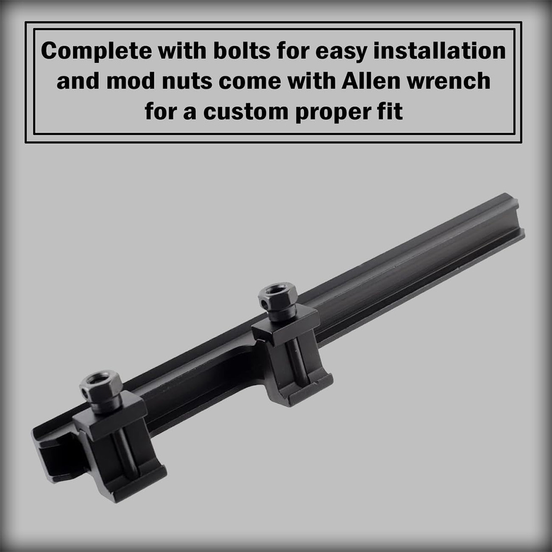 22 Slots 8.75″ / 225mm Length Extended Long Picatinny Rail Cantilever Mount 1″ Riser for Optics Flashlight Laser Aluminum Matt Black