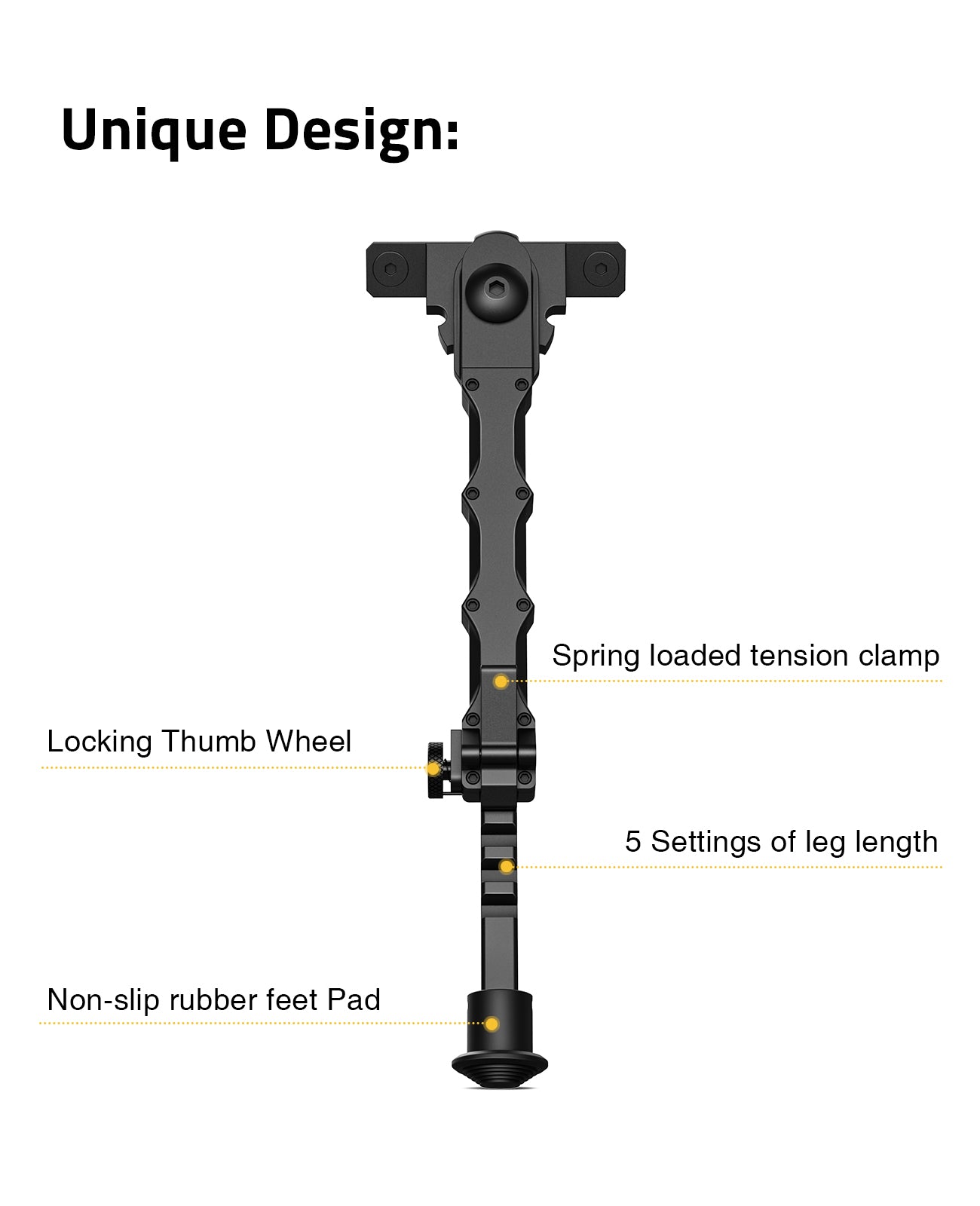 Rifle Bipod 7.5-9 Inches Adjustable Compatible with M-LOK