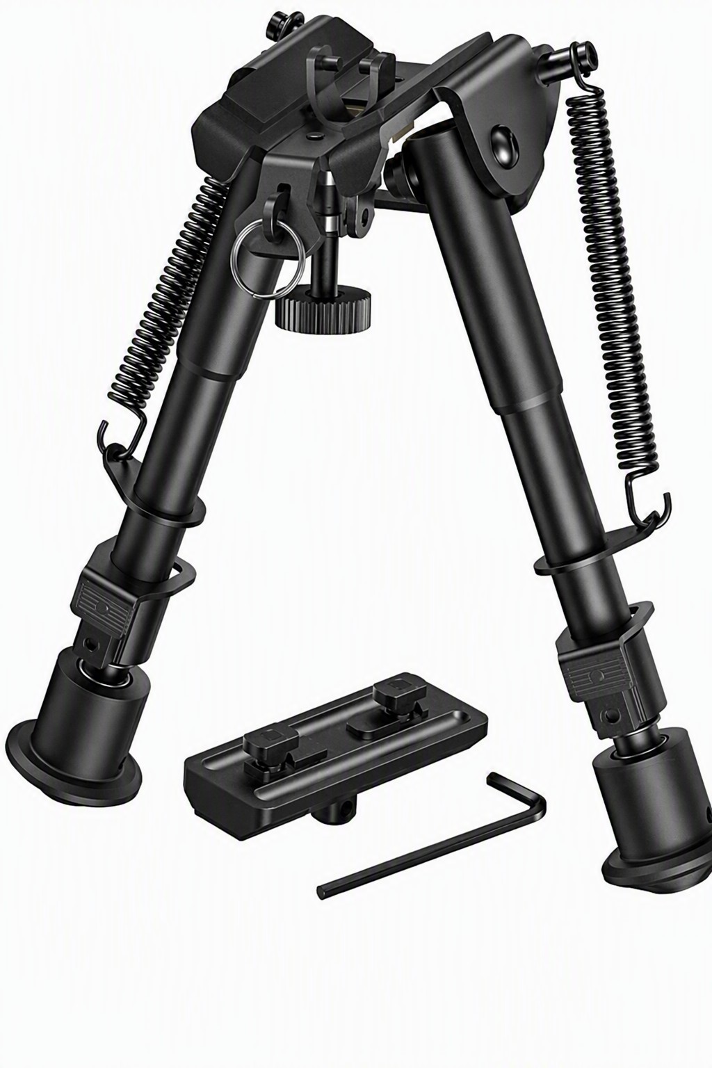 Bipods for Rifles 6-9 Inch with M-LOK Adapter | Spring Tension Bipod with Detachable Mount Adapter | Black Anodized Aluminum