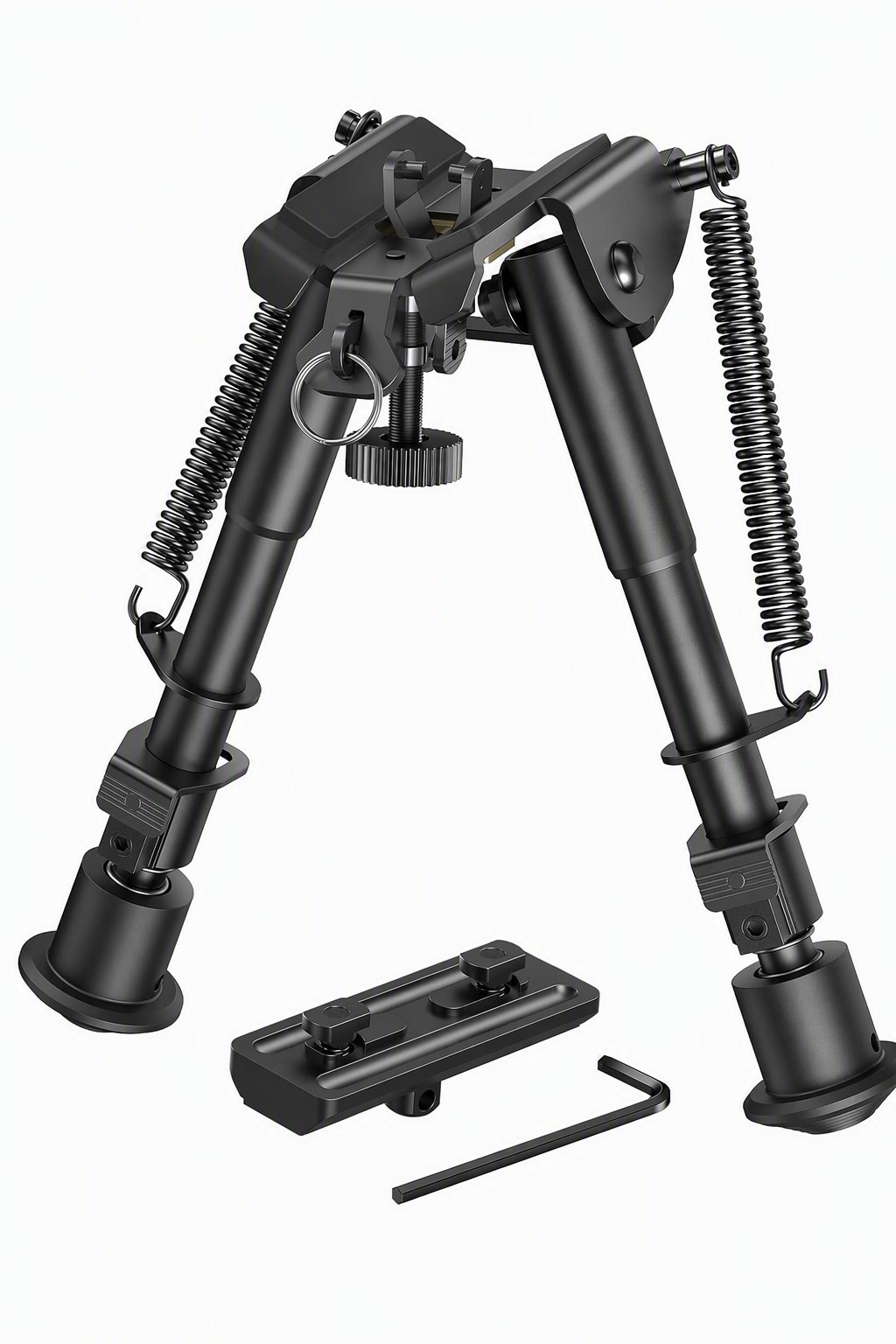 Bipods for Rifles 6-9 Inch with M-LOK Adapter | Spring Tension Bipod with Detachable Mount Adapter | Black Anodized Aluminum