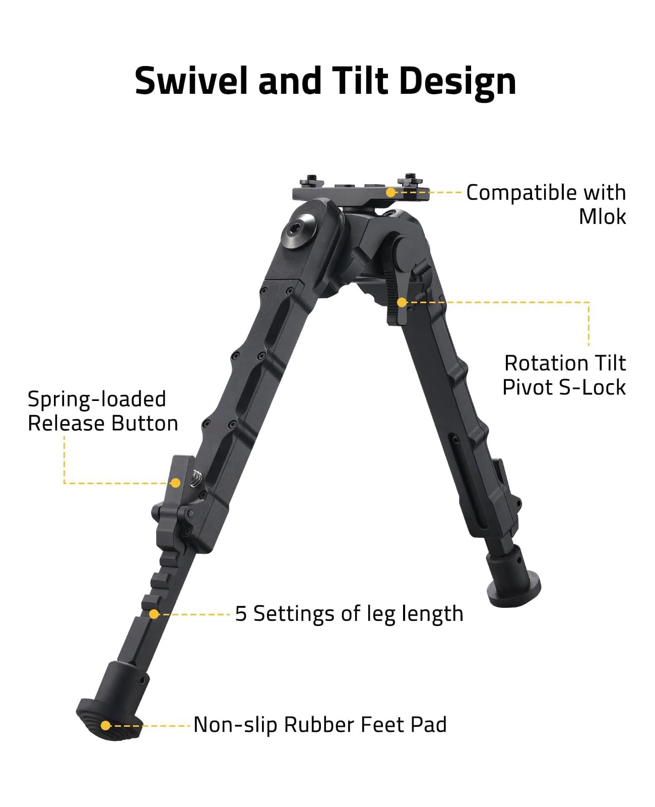 Rifle Bipod Compatible with M-LOK