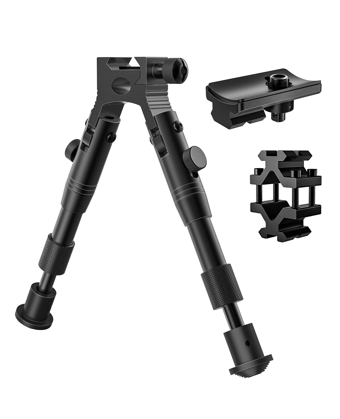 3-in-1 Picatinny Bipod with Barrel Clamp Adapter and Swivel Converter