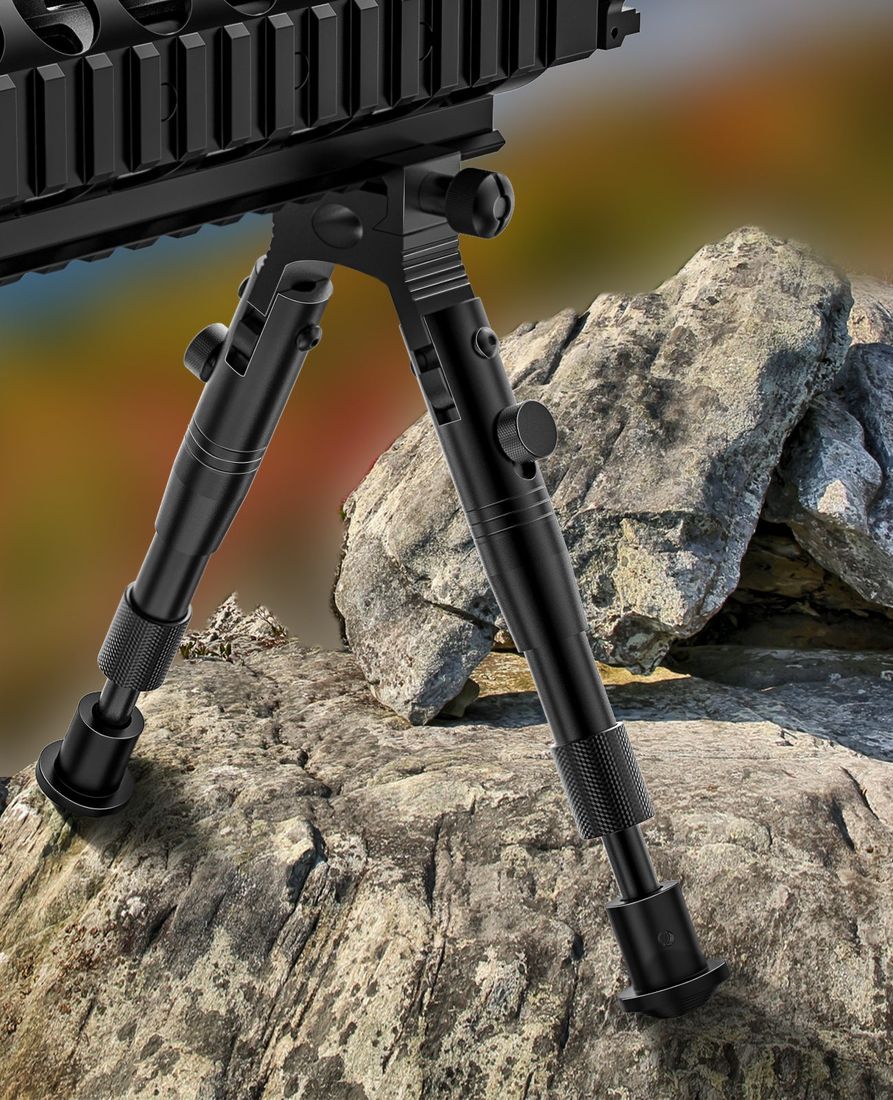 3-in-1 Picatinny Bipod with Barrel Clamp Adapter and Swivel Converter