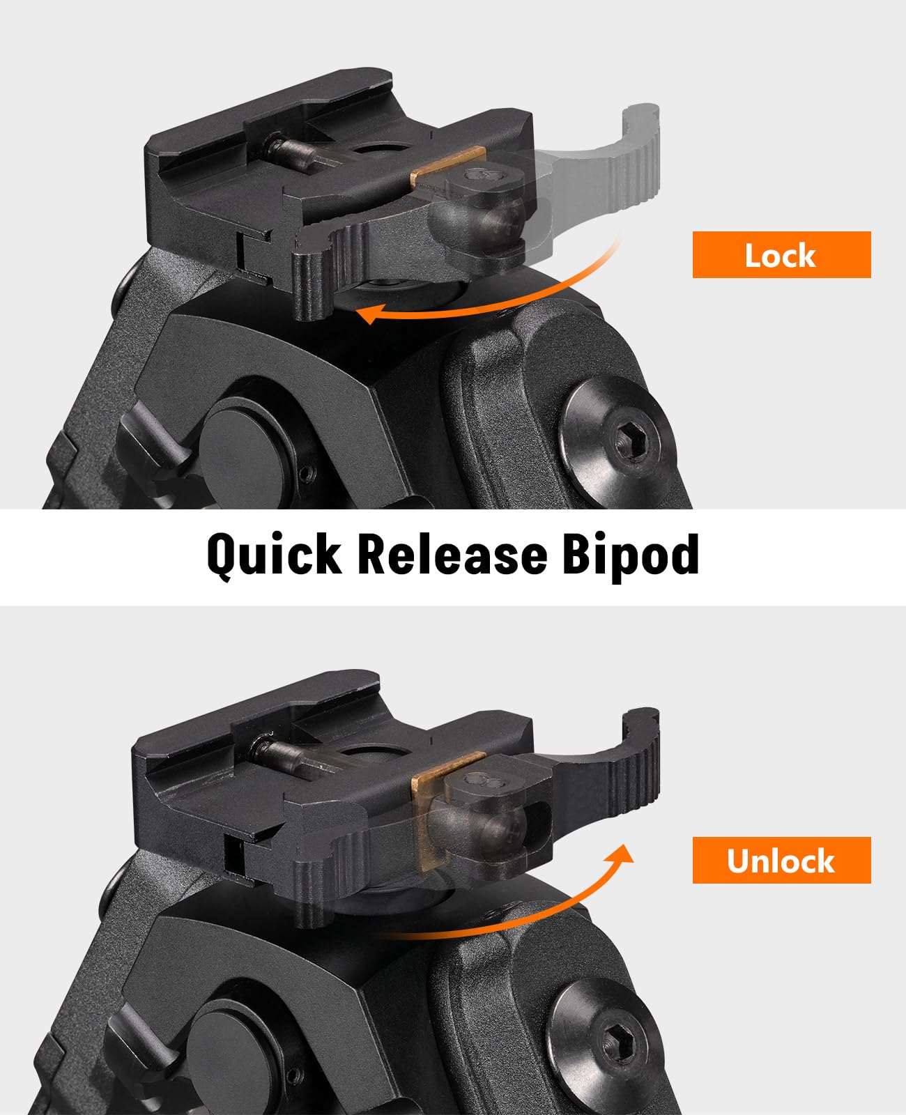 7.5-9 Inches Picatinny Bipod with 360 Degree Rotation