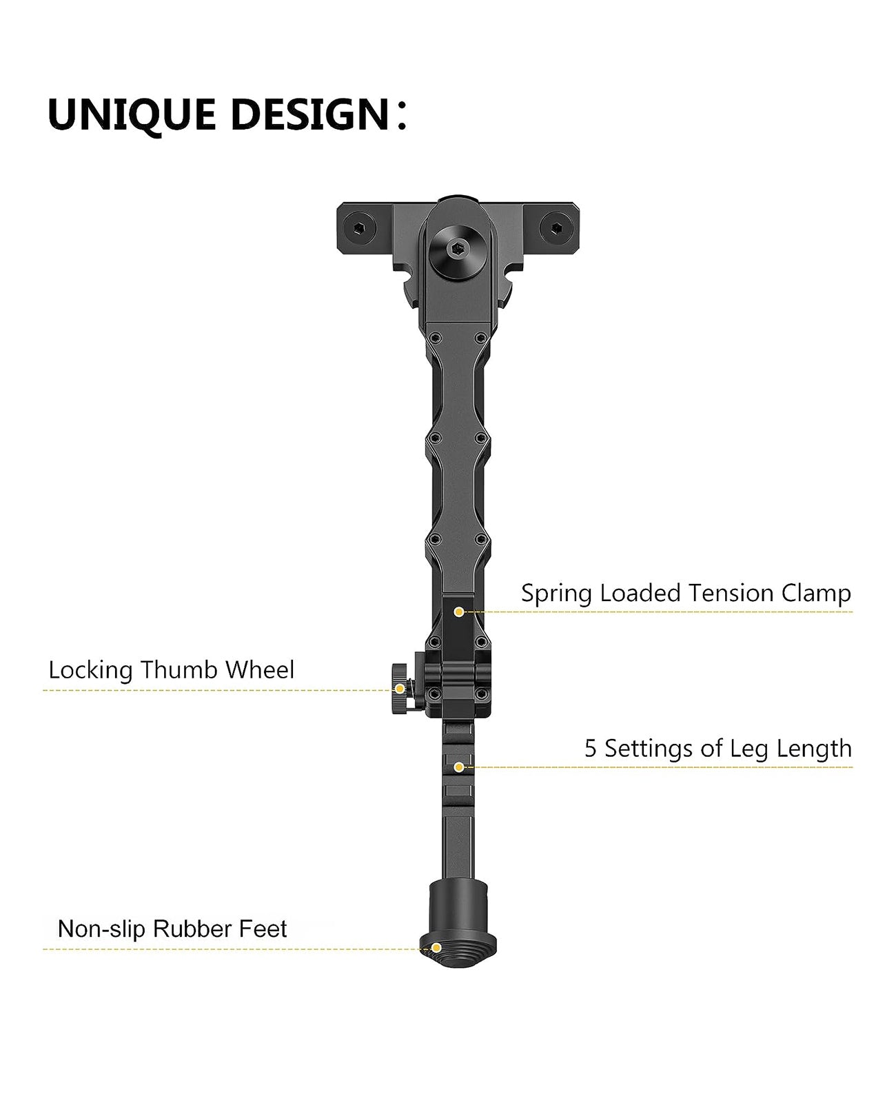 7.5-9 Inches Rifle Bipod for M-Rail with 2-Point Sling