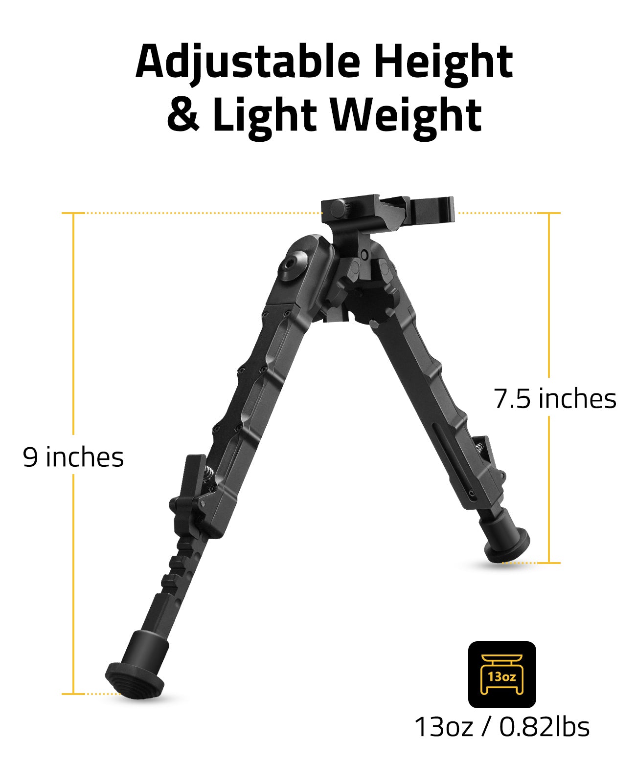 7.5-9 Inches Picatinny Tiltable Quick Release Bipod