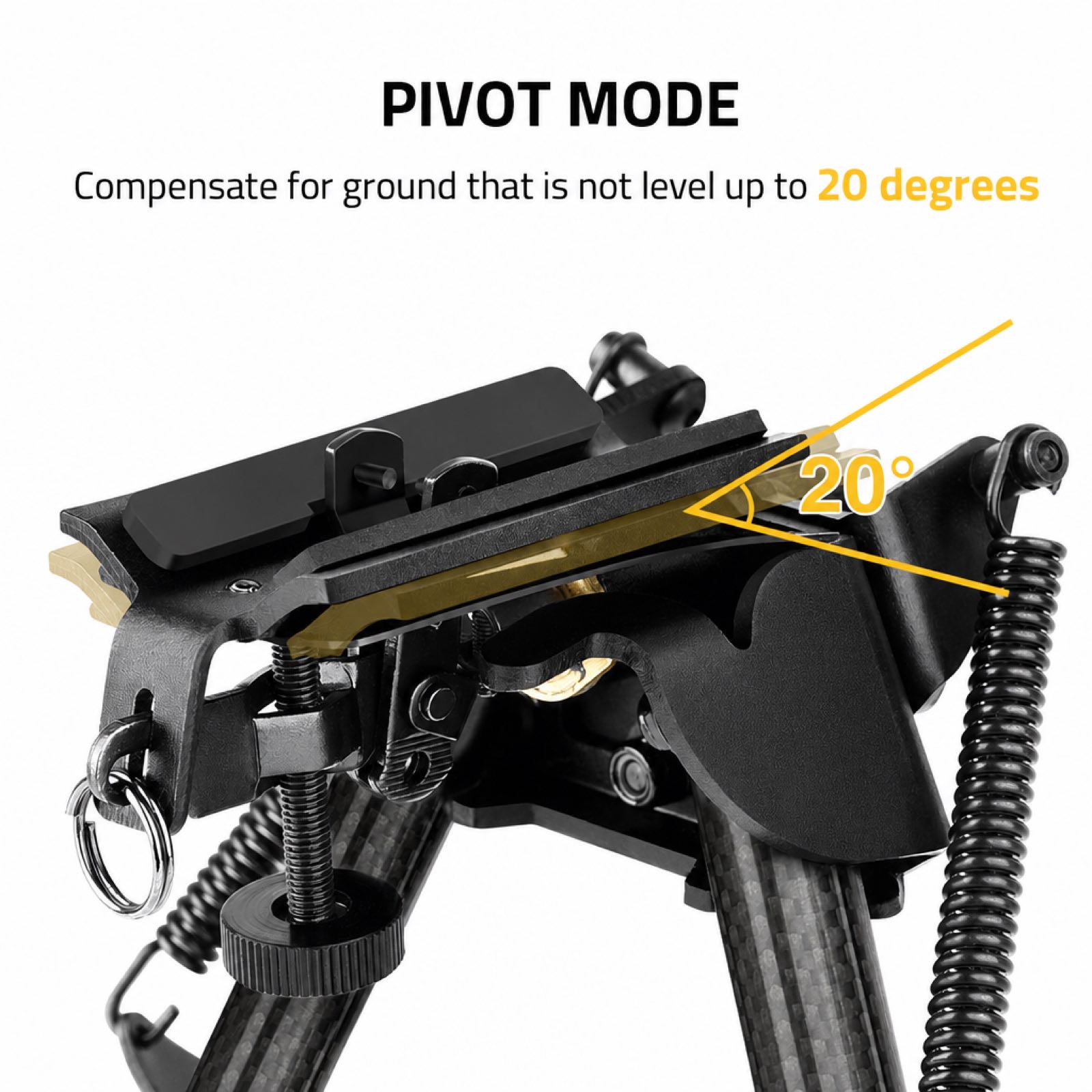 Rifle Bipod Pivot Tilt with Swivel Stud and Detachable S Lock Lever