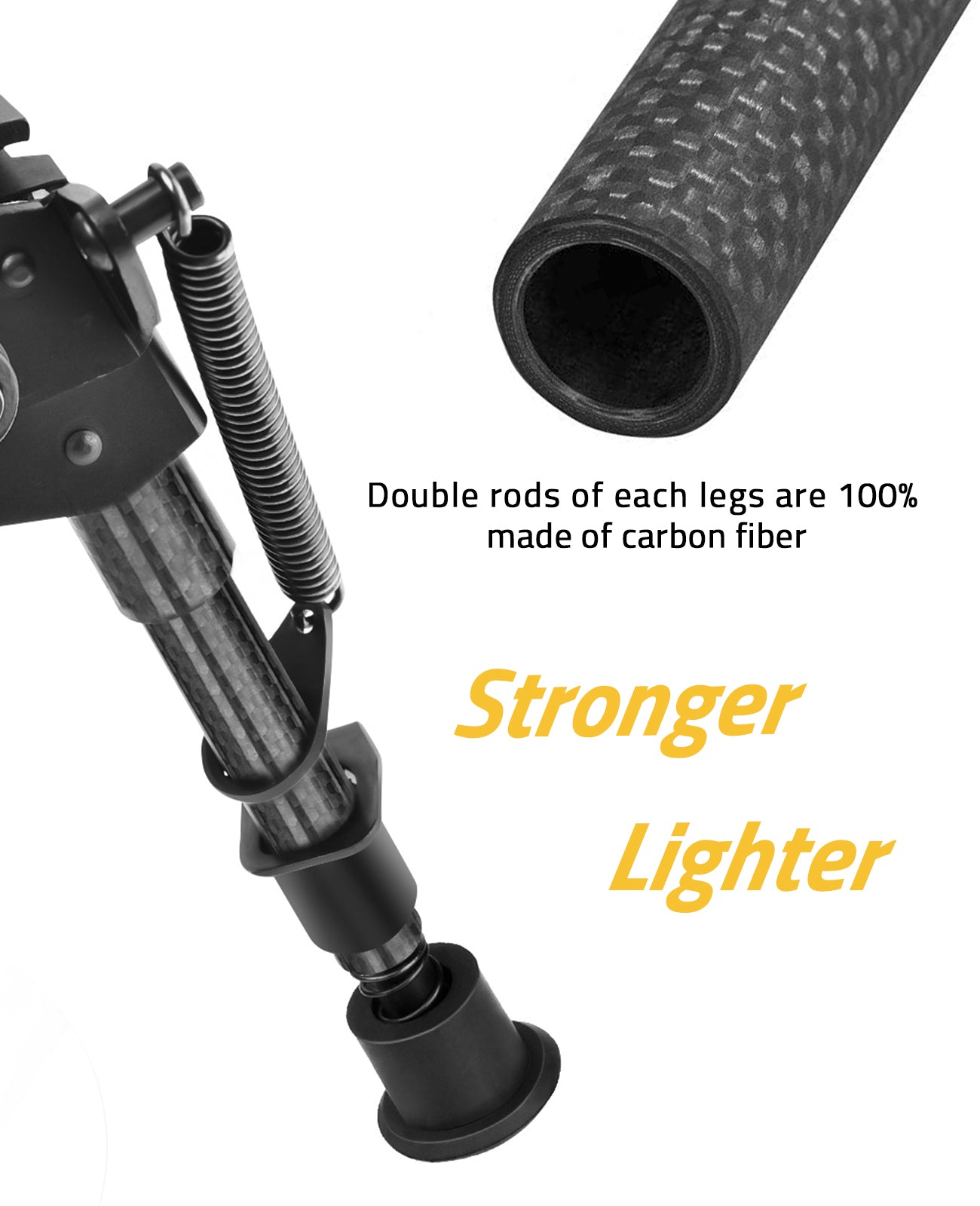 Rifle Bipod Pivot Tilt with Swivel Stud and Detachable S Lock Lever