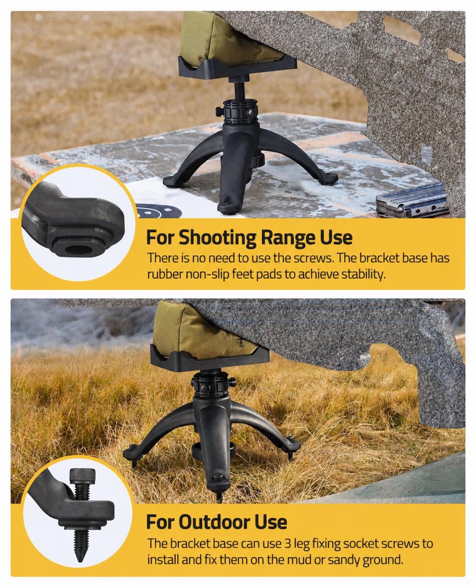 7-11 Inches Shooting Rest Tripod with Rest Bags