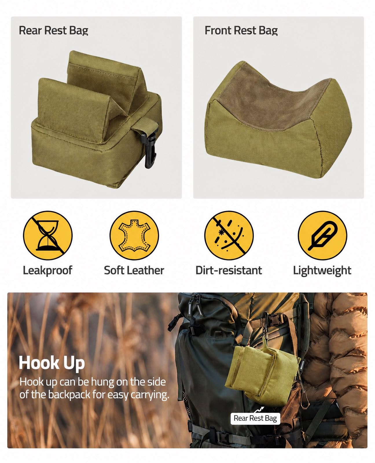 7-11 Inches Shooting Rest Tripod with Rest Bags
