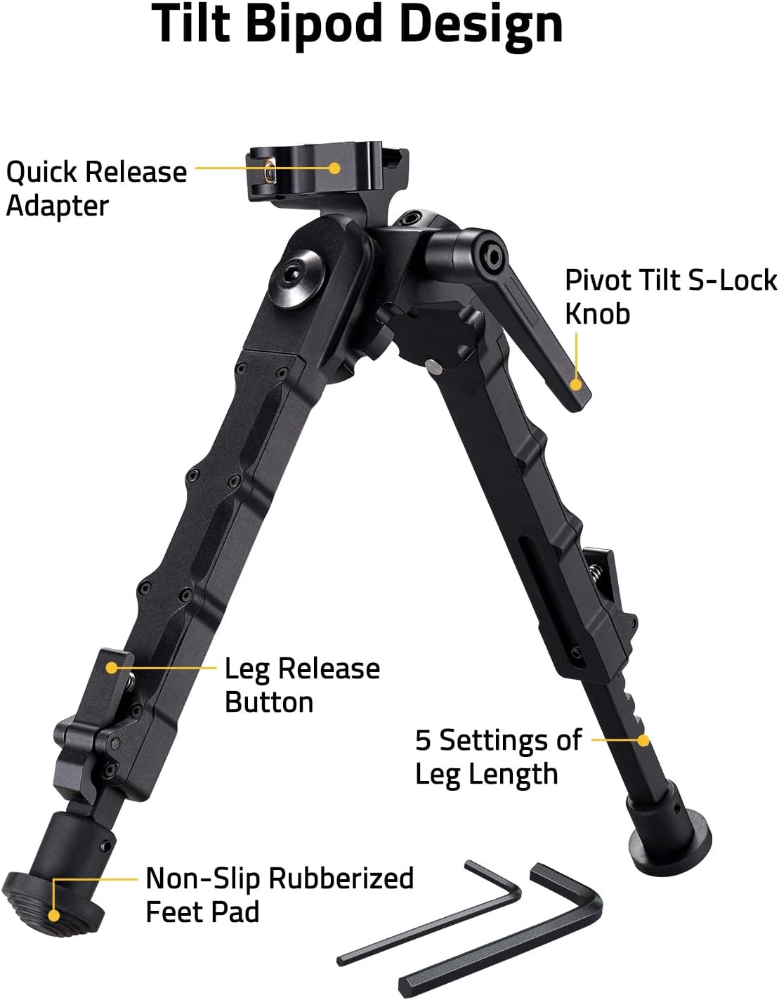 7.5-9 Inch Lightweight Quick Detach Rifle Bipod
