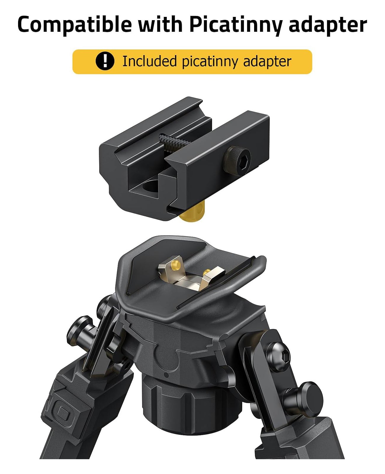 Rifle Bipod with Adapter and Adjustable Height