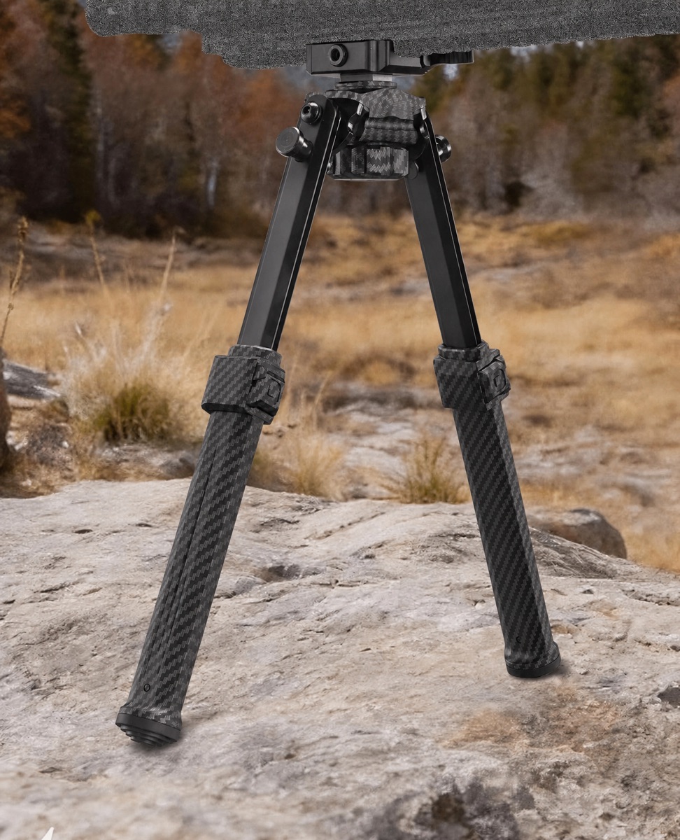 7.8-10.6 Inches 30% Carbon Fiber Rifle Bipod Picatinny Mount