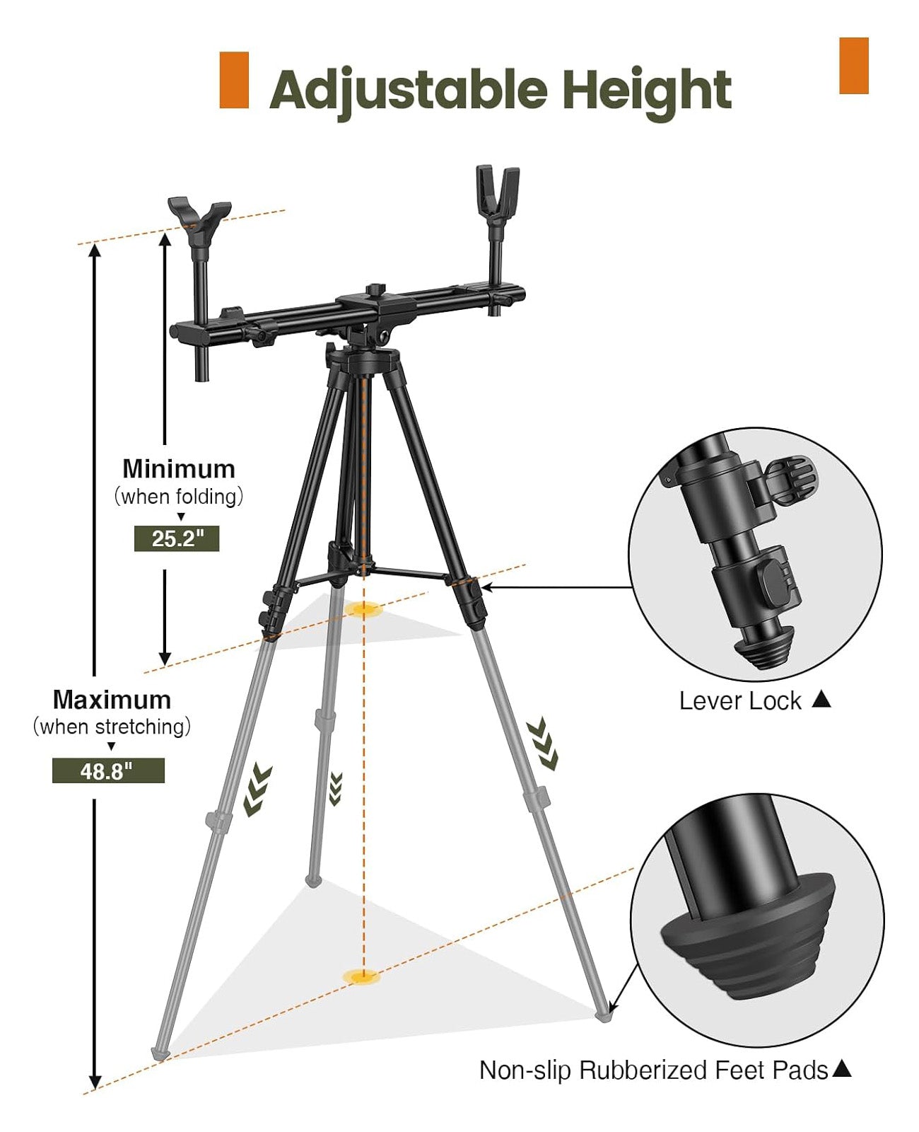 Hunting Rest Shooting Tripod with Dual Frame