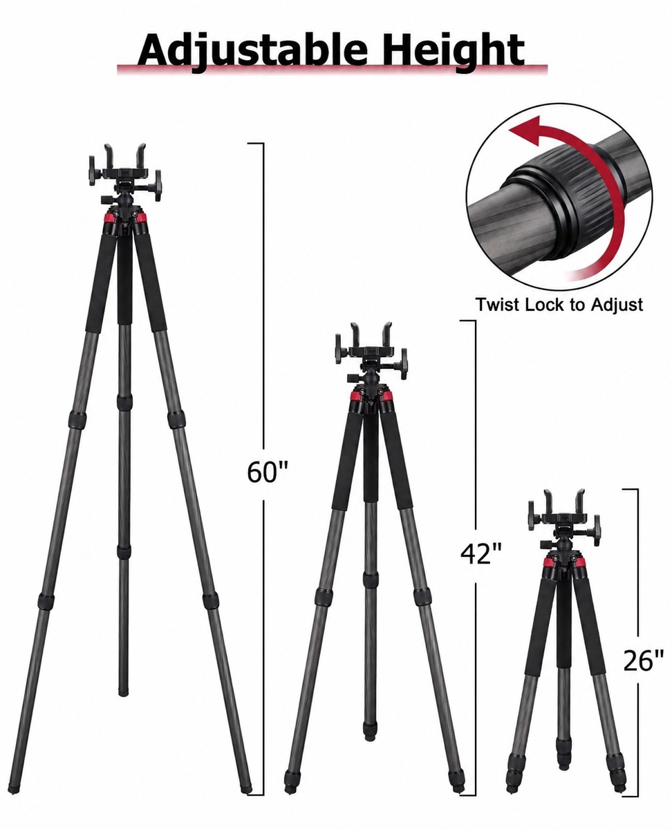Carbon Fiber Lightweight Tripod Shooting Rest