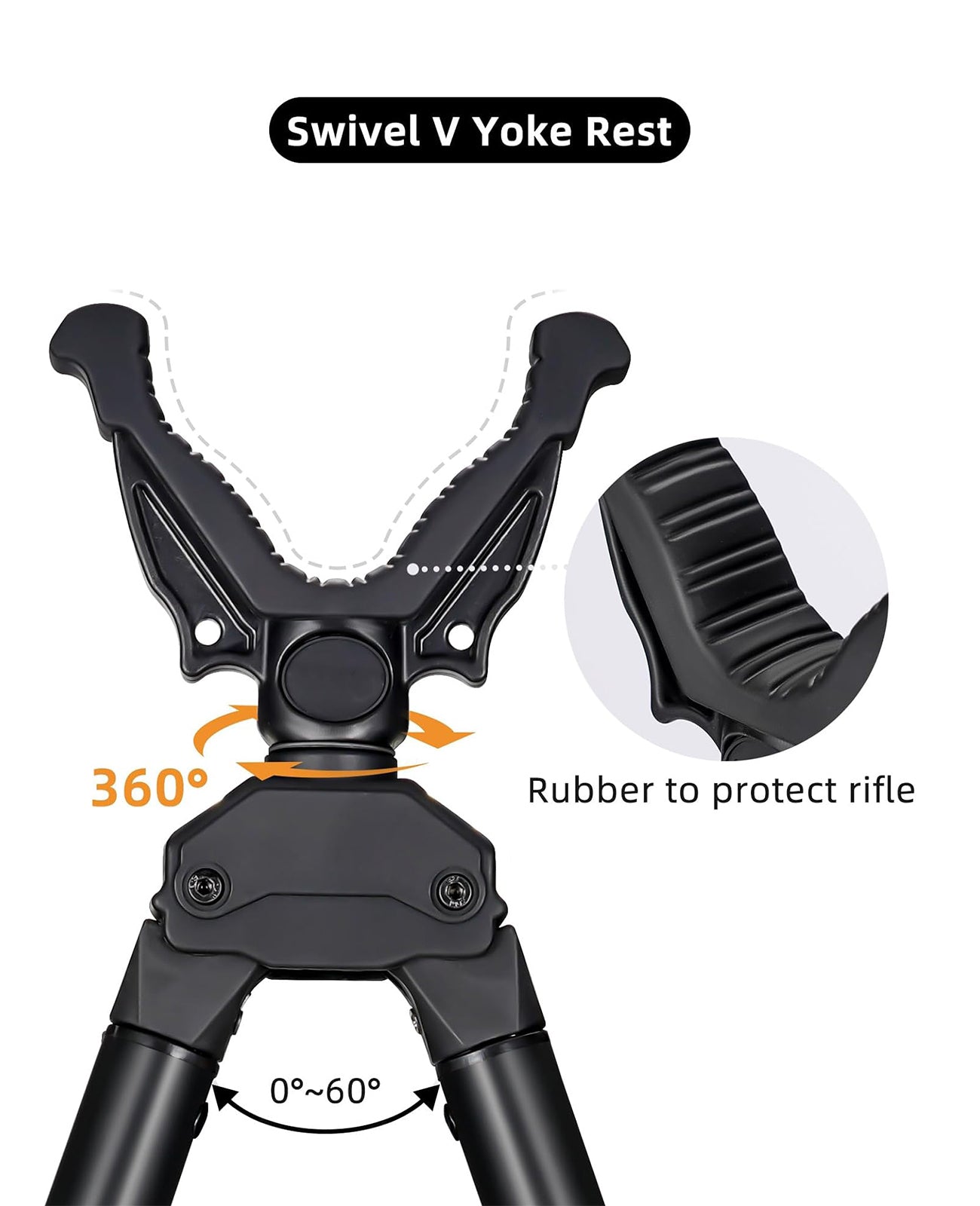 Shooting Rest Hunting Bipod with Swivel V Yoke