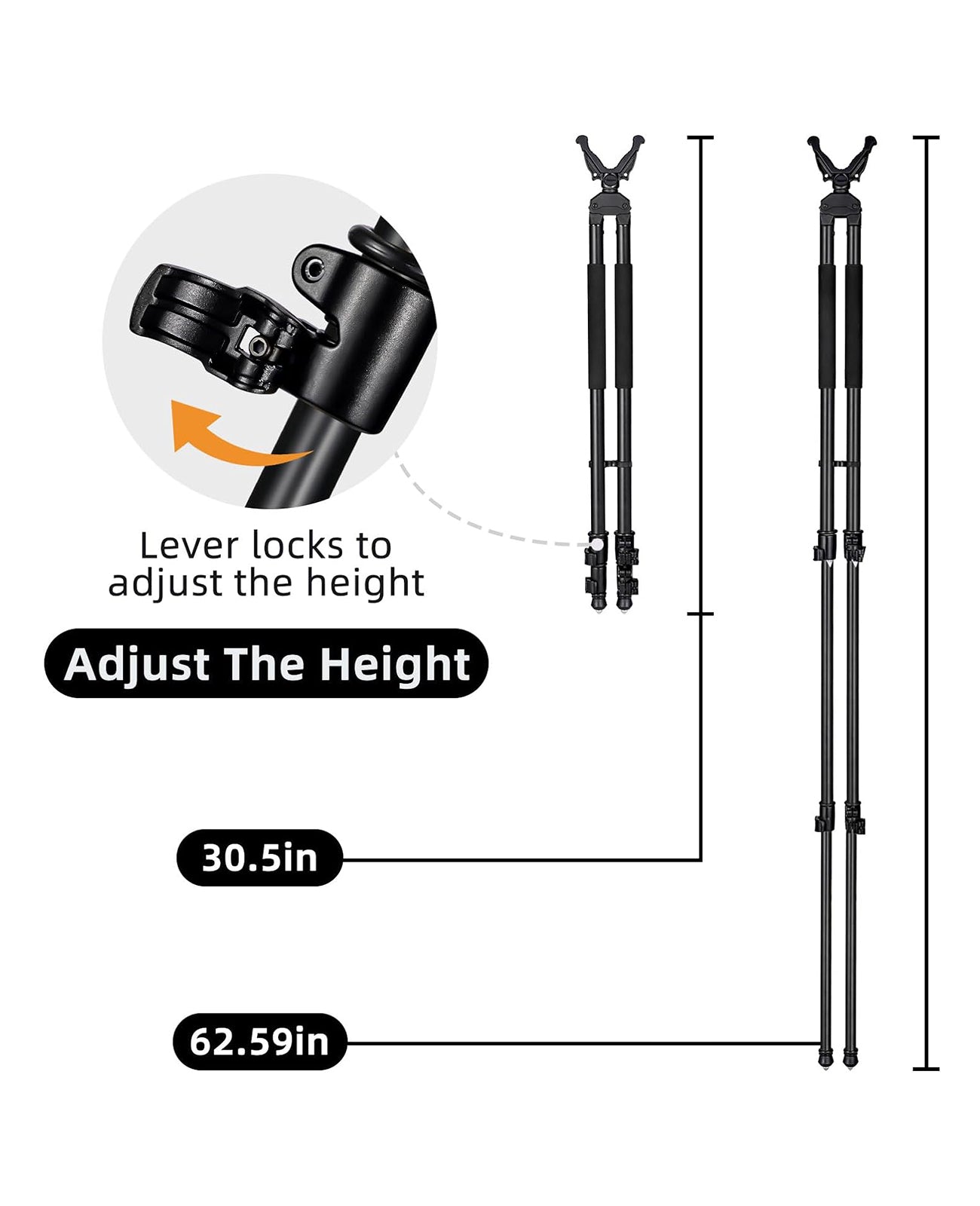 Shooting Rest Hunting Bipod with Swivel V Yoke