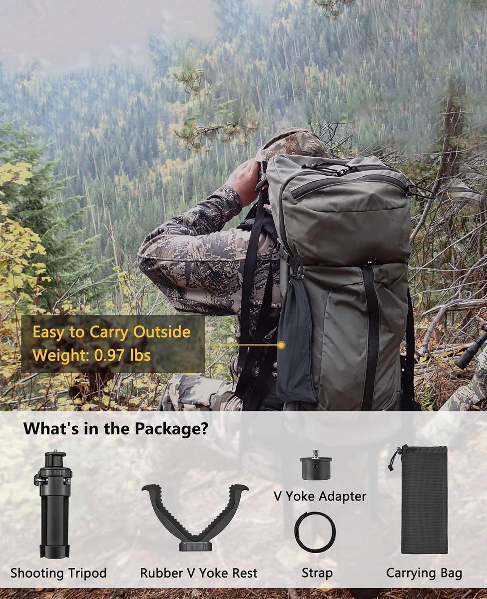 Adjustable Height Rifle Shooting Tripod 7.5-15 Inches
