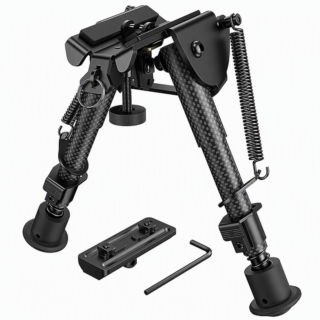 6-9 Inches Bipod with Adapter for M-Rail | Carbon Fiber, High-Strength Lightweight Rifle Bipod