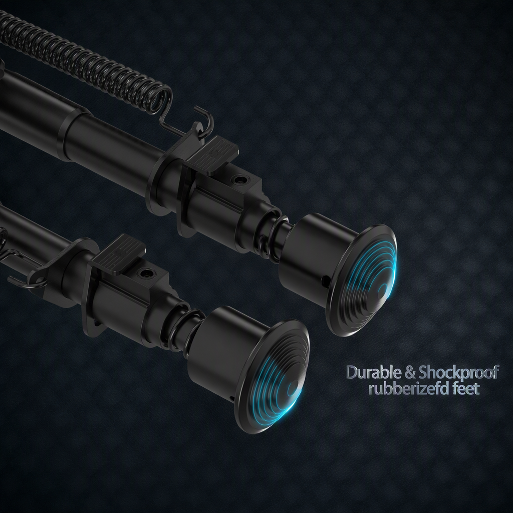6-9 Inches Picatinny Rail Bipod with 360° Rotation | Hardened Steel & Aluminum, Spring-Loaded Legs