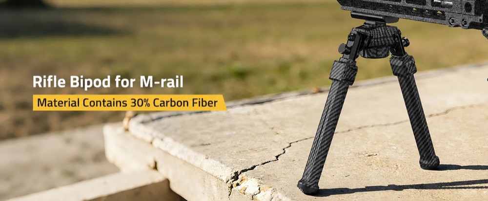 7.8-10.6 Inches 30% Carbon Fiber Bipod Compatible with M-Rail