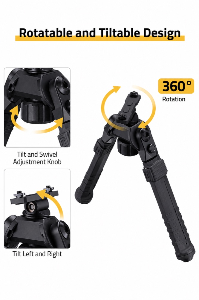 Height Adjustment Rifle Bipod Compatible with M-Rail