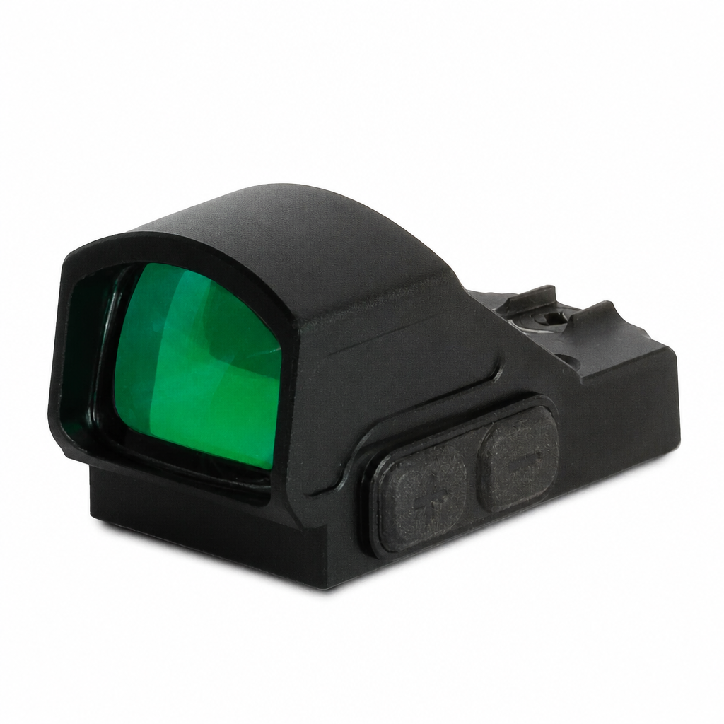 Nitro+ Pistol Red Dot w/ 3 MOA Dot | RMR with Rear Backup Sights – V1 Rounded Hood