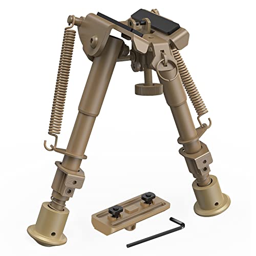6-9 Inches Bipod with Adapter for M-Rail | Aluminum Alloy & Hardened Steel, Spring-Tension Legs
