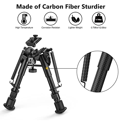 6-9 Inches Bipod with Adapter for M-Rail | Carbon Fiber, High-Strength Lightweight Rifle Bipod