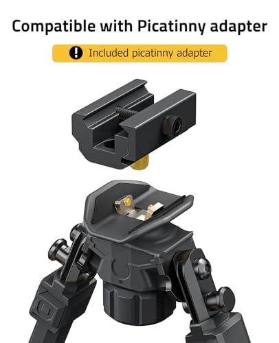Picatinny Bipod for Rifle Sling Stud Bipod with Adapter Sturdy | Alloy Steel & Polymer, Multi-Compatible