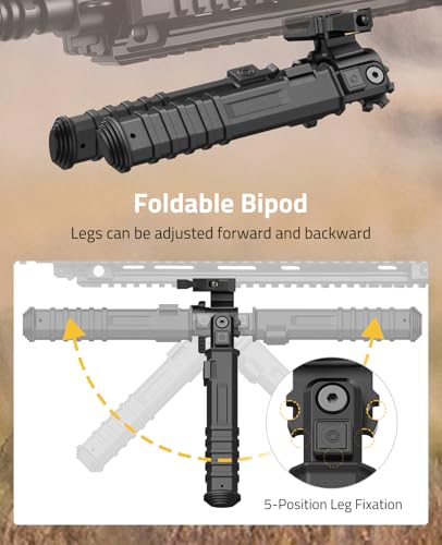 Rifle Bipod with Tiltable Head Bipods for Rifles | Quick Release Picatinny, S-Lock Tilt Head, 6 Height Settings