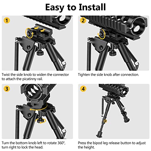 Rifle Bipod Carbon Fiber Tiltable for Hunting and Shooting | Quick-Release Picatinny, S-Lock Tilt, 8.3-11 Inch Height