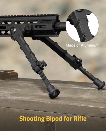 7.5-9 Inches Rifle Bipod for M-Rail Bipods for Rifles | Aluminum Sturdy Construction Portable and Foldable Bipod Leg Direction Adjustable for Hunting and Shooting